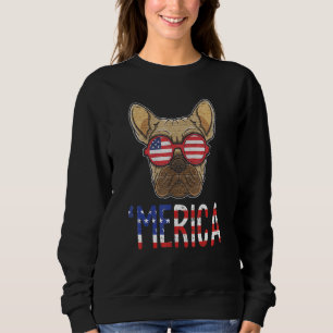 American Bulldog 4th Of July Merica American Flag  Sweatshirt