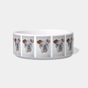 American Bulldog Artistic Pet Portrait Bowl