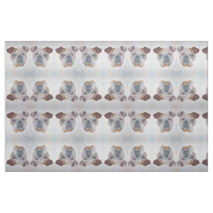 American Bulldog Artistic Pet Portrait Fabric