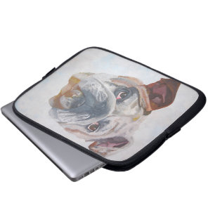 American Bulldog Artistic Pet Portrait Laptop Sleeve