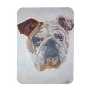 American Bulldog Artistic Pet Portrait Magnet