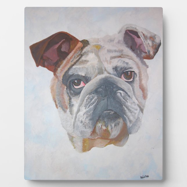 American Bulldog Artistic Pet Portrait Plaque (Front)