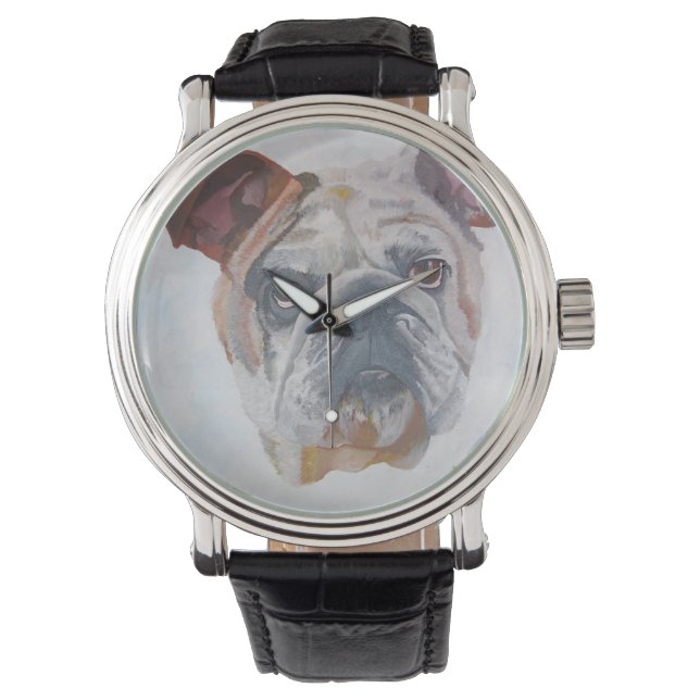 American Bulldog Artistic Pet Portrait Watch (Front)