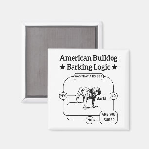 American Bulldog Barking Logic Dogs Lovers Puppy Magnet
