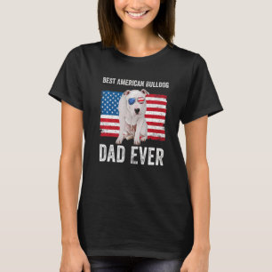 American Bulldog Dad American Flag Dog Owner T-Shirt