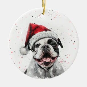 American Bulldog Dog Christmas Personalized Ceramic Tree Decoration