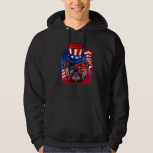 American Bulldog Flag Usa 4th Of July Dog Hoodie