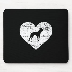 American Bulldog Heart Dog Mouse Pad