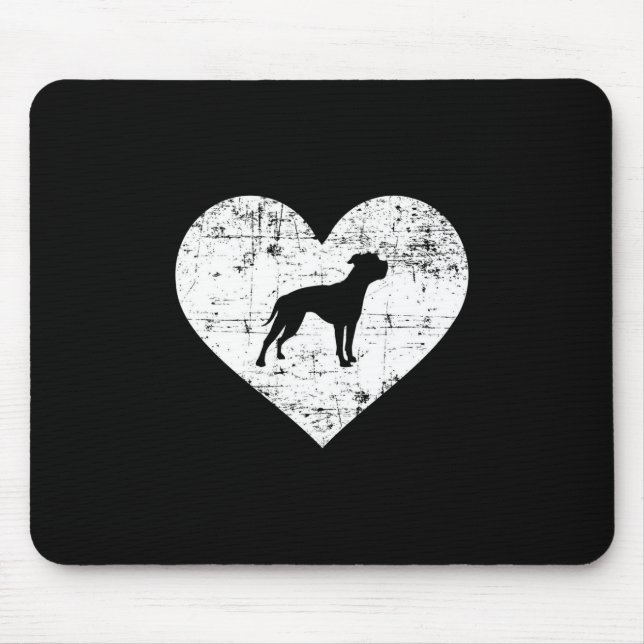 American Bulldog Heart Dog Mouse Pad (Front)