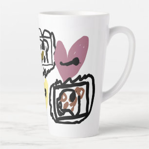 American Bulldog hearts  Latte Mug