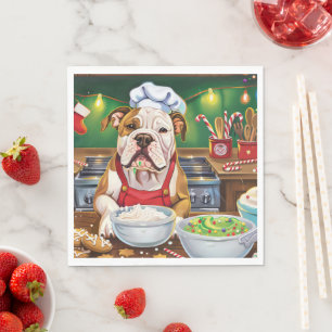 American Bulldog Holiday Baking: Festive Christmas Napkin