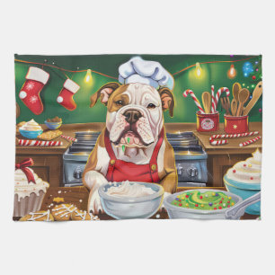 American Bulldog Holiday Baking: Festive Christmas Tea Towel