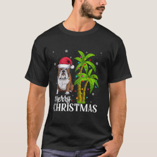 American Bulldog Lovers Men Women Xmas Tree Lights T-Shirt