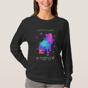 American Bulldog Mama Colourful Dog Mum T-Shirt