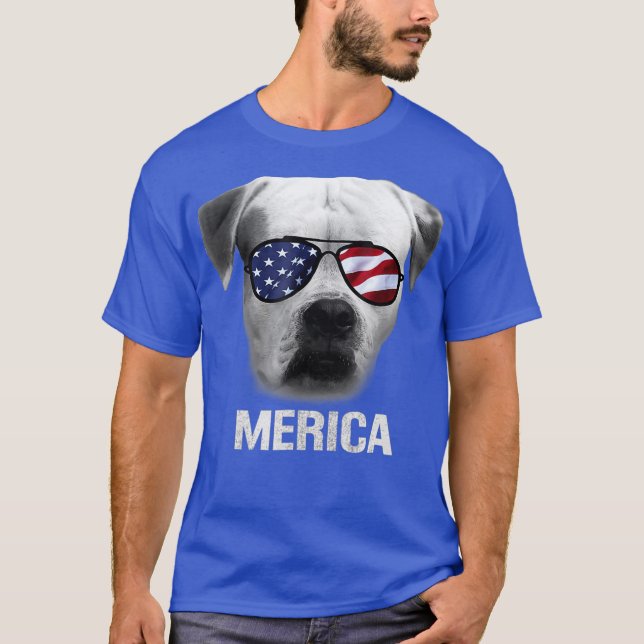 American Bulldog Merica  - Patriot Patriotic T-Shirt (Front)