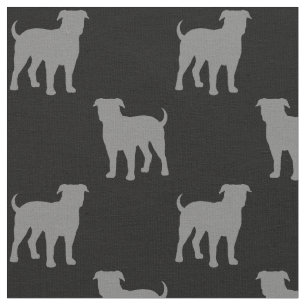 American Bulldog Silhouettes Pattern Fabric