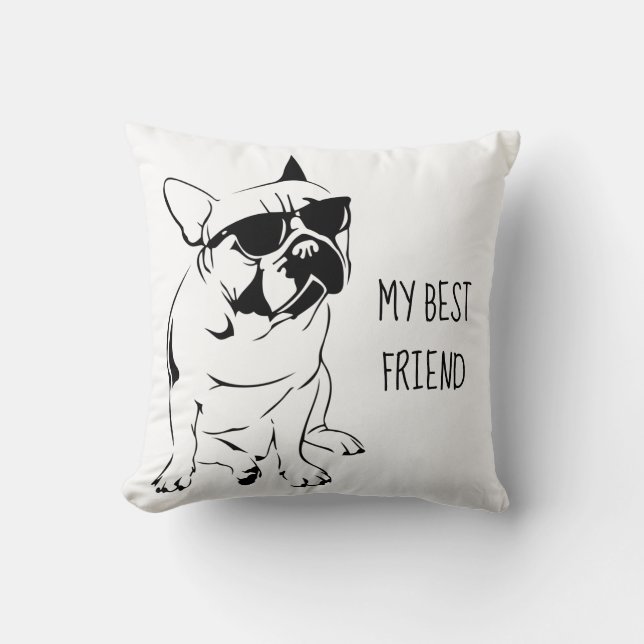 AMERICAN BULLDOG SKETCH CUSHION (Front)