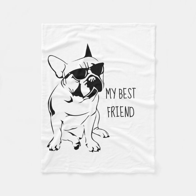 AMERICAN BULLDOG SKETCH FLEECE BLANKET (Front)