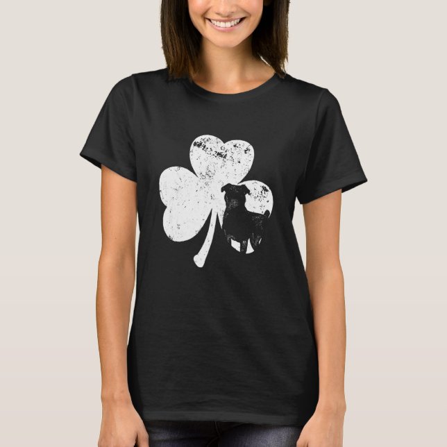 American Bulldog St Patricks Day Boys Girls Shamro T-Shirt (Front)