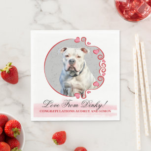 American Bulldog Wedding Napkins With Dogs Photo
