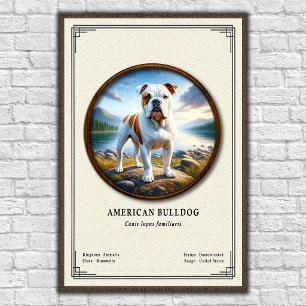 American Bulldog Zoology Series Poster