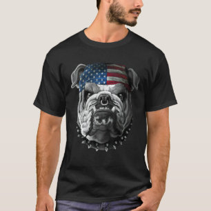 American Bulldogs Love American Flag Dog T-Shirt