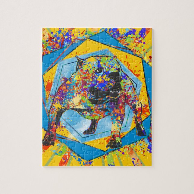 American Bully Abstract Mixed Media Jigsaw Puzzle (Vertical)