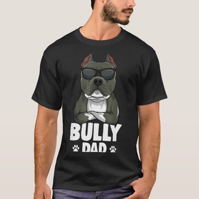 American Bully Dad Dogs Dad Men  T-Shirt (Front)