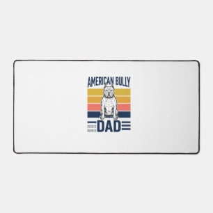 American Bully Dad Vintage Dog Lover Shirt Design_ Desk Mat