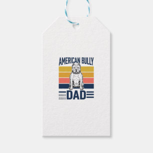 American Bully Dad Vintage Dog Lover Shirt Design_ Gift Tags