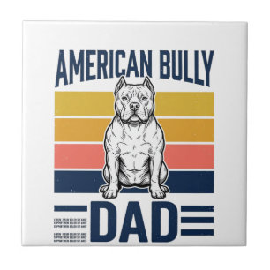 American Bully Dad Vintage Dog Lover Shirt Design_ Tile