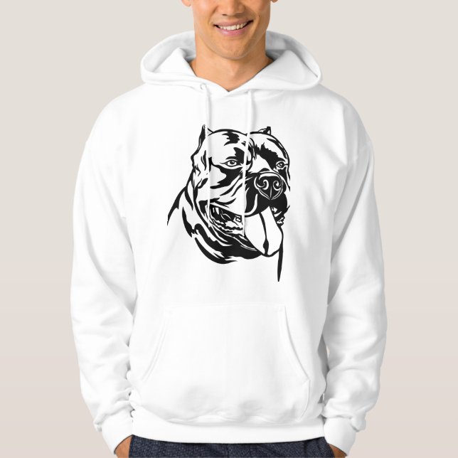 American Bully Dog, black silhouette Hoody (Front)