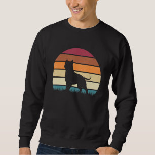 American Bully Dog Breed Retro Sunset Design Sweatshirt