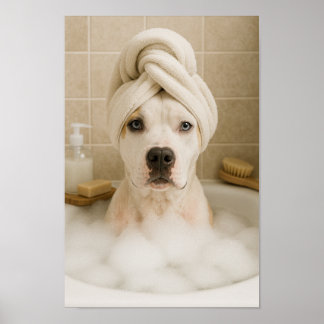 american bully dog cute funny bathroom decor