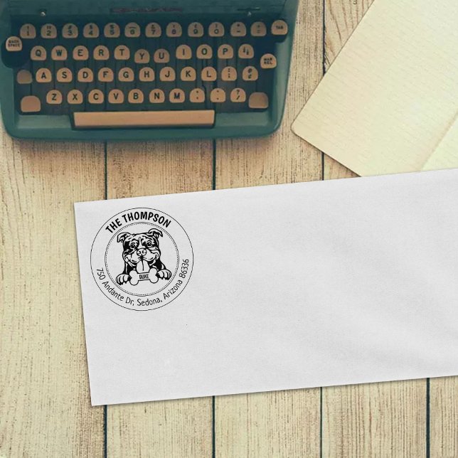 American Bully Dog Return Address Family Rubber Stamp (Creator Uploaded)