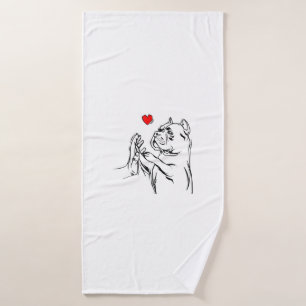 American Bully Love Cute Pitbull Dog Mum Funny Gir Bath Towel