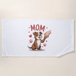 American Bully Mum Cute Dog Mama Funny Women Beach Towel