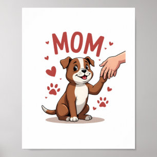 American Bully Mum Cute Dog Mama Funny Women Poster