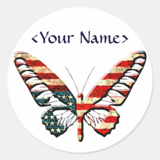 American Butterfly Classic Round Sticker