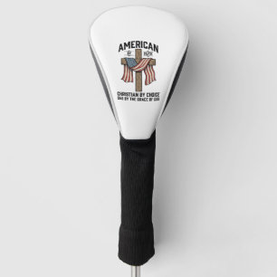 American by Faith Christian Dad Patriotic Cross Sh Golf Head Cover