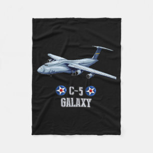American C-5 Galaxy Military Transrt Aircraft Fleece Blanket