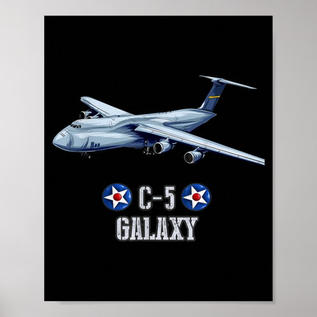 American C-5 Galaxy Military Transrt Aircraft  Poster (Front)