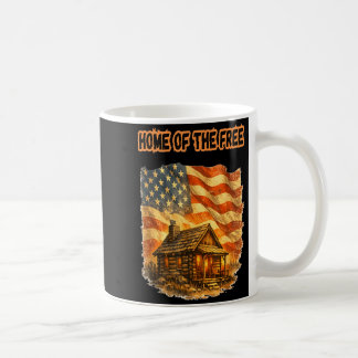 American Cabin Patriotic - Home of The Flag Design Coffee Mug