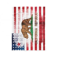 American Californian Flag | Wood & Paintstrokes