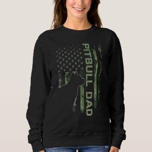 American Camo Flag Proud Pitbull Dog Dad Pittie Si Sweatshirt