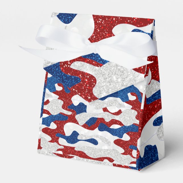 American Camo July 4th Glitter Favour Box (Front Side)