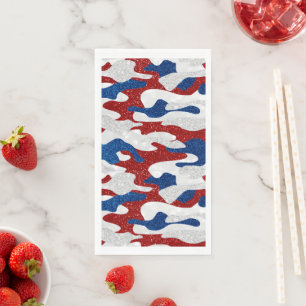 American Camo July 4th Glitter Napkin