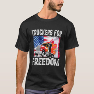 American Canada Flag Freedom Convoy 2022 Truck Dri T-Shirt