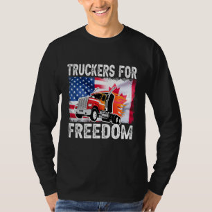 American Canada Flag Freedom Convoy 2022 Truck Dri T-Shirt