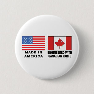 American Canadian 6 Cm Round Badge